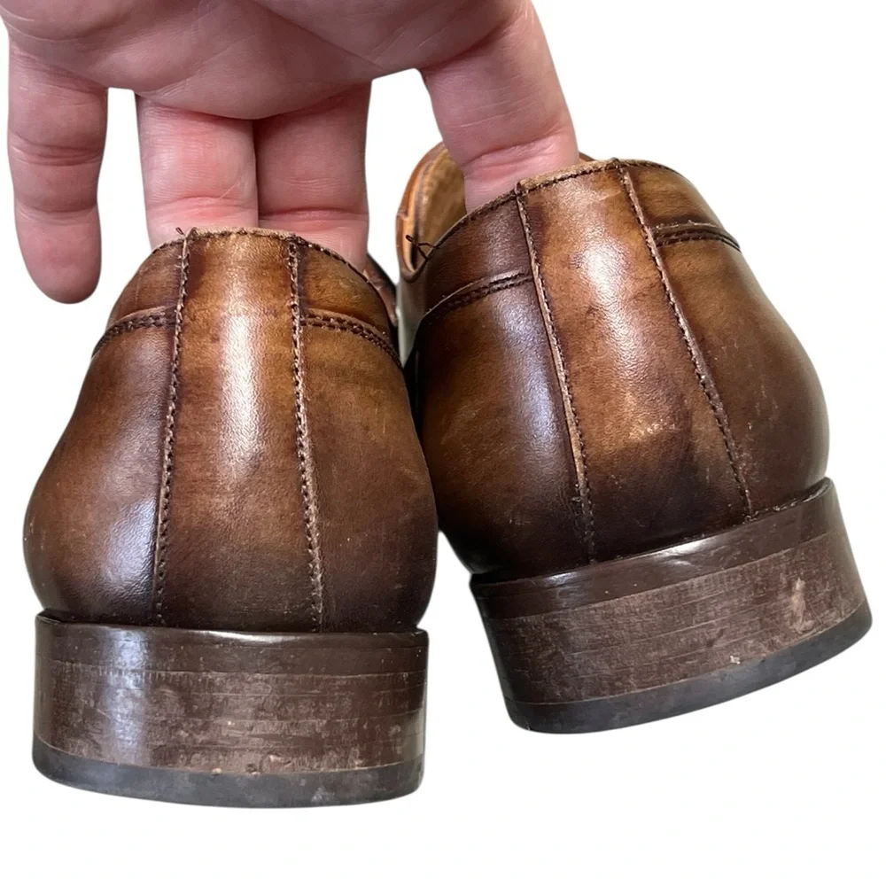 Finsbury Neiva brown leather lace up derby dress shoes Made in Spain